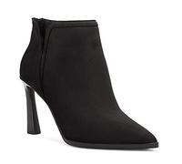 Juliet Holy Womens High Heel Booties Pointed Toe V Cut Back Zipper Short Dress Ankle Boots, Cool Black, 6.5 UK
