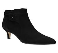 Juliet Holy Womens Pointed Toe Ankle Boots Kitten Heels Faux Suede Booties Side Zipper Dress Shoes, Black, 5 UK