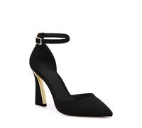 Juliet Holy Womens Pumps Point Closed Toe Heels Buckle Ankle Strap D'Orsay Heeled Sandals, Black, 4.5 UK