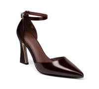 Juliet Holy Womens Pumps Point Closed Toe Heels Buckle Ankle Strap D'Orsay Heeled Sandals, Chocolate Brown, 4 UK