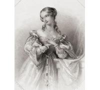 Juliet. Principal female character from Shakespeare's play Romeo and Juliet. From Shakespeare Gallery published c.1840. Poster Print by Ken Welsh (12 x 16)