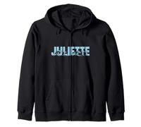 Juliette Sea Waves - Personalized Name Ocean Beach Art Zip Hoodie