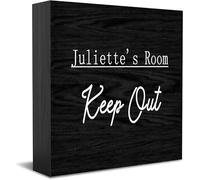 Juliette'S Room Keep Out New Home Decor Rustic Gift Ideas Wood Sign Desk Shelf Farmhouse Room Decorations 5 × 5 Inch