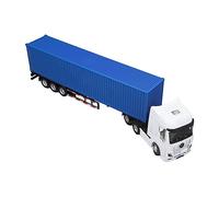 Julihai 1:50 Scale Container Truck Model, Detachable Alloy Static Tractor Trailer with Rotatable Front and Rubber Tires, for Kids Ages 8 and Up Indoor Play and Decoration (Blue)