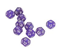Julihai 12 Sided Dice, Polyhedral Dice Set with Bright Colors and Clear Numbers, for Board Games Teaching and Table Decoration (Purple)
