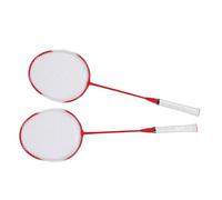 Julihai 2 Player Badminton Set, Professional Iron Alloy Rackets with Vibration Dampening Frame, Superior String Bed for Enhanced Control and Power (Red)