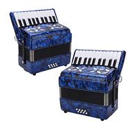 Julihai 22 Keys 8 Bass Accordion, Professional Tuning Pure Sound ABS Maple Material, with Adjustable Straps, for Beginners and Students (Dark Blue)