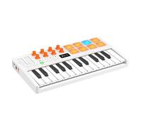 Julihai 25 Key MIDI Keyboard Controller, BT Pad with Sensitive Keys Arpeggiator Chord Function Rechargeable Wireless Receivers For Music Production Software (White)