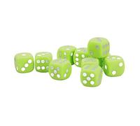Julihai 30PCS Dice Set, 16MM Plastic 6 Sided Round Corners Dice Cubes with Reusable Wear Proof Material, for Board Games Games Math Teaching (Light Green)