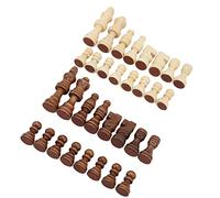 Julihai 32Pcs Chess Pieces, Imitation Wood Plastic Material with Soft Felt Bottom, Suitable for Professional Beginners Home School Coffee Shop