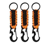 Julihai 3Pcs Paracord Keychain, Heavy Duty D Lanyard (Black Orange)