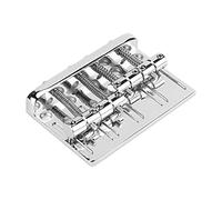 Julihai 4 String Bass Bridge Assembly, Lateral Adjustment for String Spacing, Compatible with Most Bass Guitars, Metal Construction with Silver Finish, for Electric Guitar and