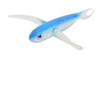 Julihai 6.7in Simulated Fly Wing Fish Artificial Soft Bait, 3D Lifelike Fishing Lures with Reflective Colors, for Bass Musky Pike (Blue)