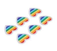 Julihai Colorful Embroidery Heart Patches, Easy to Use Iron On Chenille Patches for DIY Sewing, Suitable for Clothing and Bags, Mini Portable Size (White Border)