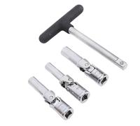 Julihai Glow Plug Socket Tool Set Efficient Universal Joint T Bar 3/8in Dr 8mm 10mm 12mm for Automotive Repair Mechanic