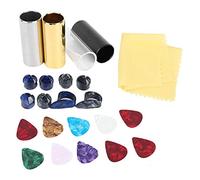 Julihai Guitar Accessories Kit, 10 Celluloid Picks 4 Guitar Slides 8 Finger Cots with Gift Box, for Professional and Beginner Players