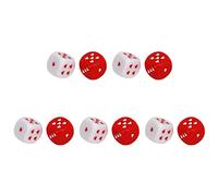 Julihai Heart Dice Set, 5 Pairs Red and White Plastic Dice with Heart Shaped Dots, Portable Gaming for Various Card Games, Parties and Travel