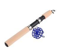 Julihai Ice Fishing Rod Set, Portable Telescopic Fishing Pole with EVA Handle and Ceramic Guide Rings, for Winter (Blue)