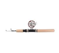 Julihai Ice Fishing Rod Set, Portable Telescopic Fishing Pole with EVA Handle and Ceramic Guide Rings, for Winter (Red)