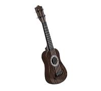 Julihai Kids Guitar Toy, Plastic Cartoon 4 String Playable Ukulele Educational Musical Instrument with Easy Press Keys for Boys Girls (Deep Wood Grain Pattern)