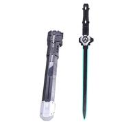 Julihai Light Up Sword, Double Bladed LED Sword with Spray Mist Colorful Sound Effects 2 in 1 Saber Toy for Cosplay Dress Up Role Playing