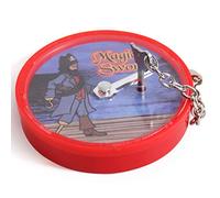 Julihai Magic Trick Clock Needle Penetration Illusion Prop, with Close Up Mentalism Stage Show Props for Family Fun (Red)