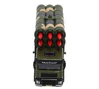 Julihai Military Missile Vehicle Model, 1:50 Alloy Pull Back Rocket Car Toy with Sound Light and Ejecting Missile, for Kids Boys Age 6 and Up