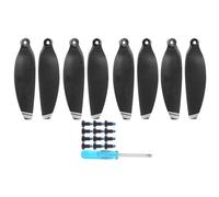 Julihai Mini Durable Wing Propellers, 8 STC Plastic Sheets for Reliable Flight, Practical Drone Accessories for Soft Operation (Black silver edge)