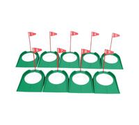 Julihai Mini Putting Cups with Flag, 9 Pack Indoor Putting Practice Hole | Sturdy Plastic Construction, 2.7 Inch Opening, Slope Design for Realistic Practice, Suitable for Carpet or Green