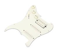 Julihai Prewired Loaded Pickguard, 3 Ply White Pearl SSH Scratch Plate with Alnico 5 Pickups and 500K Potentiometers for Electric Guitar Replacement Parts