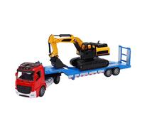 Julihai RC Construction Truck with Excavator Set, 6 Channel Remote Control Vehicle Spray Sound Lights for Kids 1/16 Scale (Red)