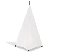 Julihai Speaker Stand Cover, Fabric Tripod Stand Cover 180 X 130cm White Elastic DJ Speaker Skirt with Two Sided or Three Sided Cable Concealment for Stage Wedding Event DJs (Three sides)