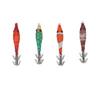Julihai Squid Jig Hooks 4 Pack, Glow ABS Luminous Squid Lures with Double Hooks for Saltwater Freshwater Fishing