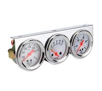 Julihai Universal Triple Gauge Set High Accuracy 3in1 Meter for Hot Rods and Classics Engines Chrome Housing for 12V Gasoline Vehicles