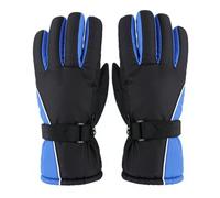 Julihai Winter Gloves, Windproof Snow Gloves with Thickened Plush Lining and Anti Slip Palm for Skiing Cycling Hiking (Blue)