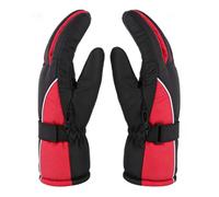 Julihai Winter Gloves, Windproof Snow Gloves with Thickened Plush Lining and Anti Slip Palm for Skiing Cycling Hiking (Red)