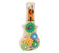 Julihai Wooden Gear Clock, Sensory Activity Board Violin Toy for Kids with Educational Gear Clock Design, for Over 3 Years Old