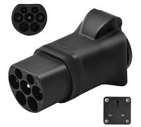 JULIK Type 2 to UK 3 Pin Adapter 16A, IEC 62196-2 EV Charging Station to BS1363 Socket Converter, 3.5kW AC for Electric Cars, Motorcycles and E-Bikes