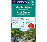 Julische Alpen 25T WK 064: 3-in-1 hiking map with activity guide, including a map for offline use in the KOMPASS app (Kompass Wanderkarten)