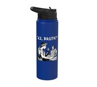 Julius Caesar and Brutus Board Game Meme Funny History Stainless Steel Insulated Water Bottle