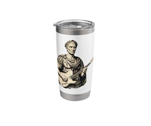 Julius Caesar Playing Electric Guitar Rock Music Italy Rome Stainless Steel Insulated Tumbler