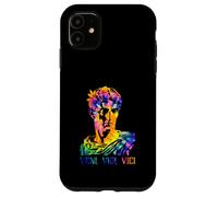 Julius Caesar Portrait With Tie Dye Pattern Veni Vidi Vici Case for iPhone 11