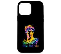 Julius Caesar Portrait With Tie Dye Pattern Veni Vidi Vici Case for iPhone 13 Pro Max