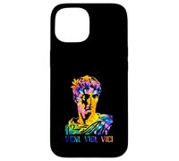 Julius Caesar Portrait With Tie Dye Pattern Veni Vidi Vici Case for iPhone 15