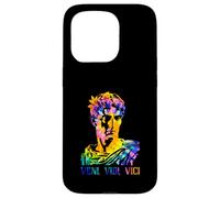 Julius Caesar Portrait With Tie Dye Pattern Veni Vidi Vici Case for iPhone 15 Pro
