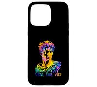 Julius Caesar Portrait With Tie Dye Pattern Veni Vidi Vici Case for iPhone 15 Pro Max