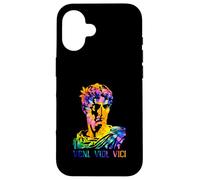Julius Caesar Portrait With Tie Dye Pattern Veni Vidi Vici Case for iPhone 16