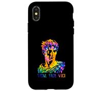 Julius Caesar Portrait With Tie Dye Pattern Veni Vidi Vici Case for iPhone X/XS