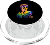 Julius Caesar Portrait With Tie Dye Pattern Veni Vidi Vici PopSockets PopGrip for MagSafe