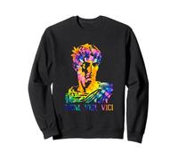 Julius Caesar Portrait With Tie Dye Pattern Veni Vidi Vici Sweatshirt